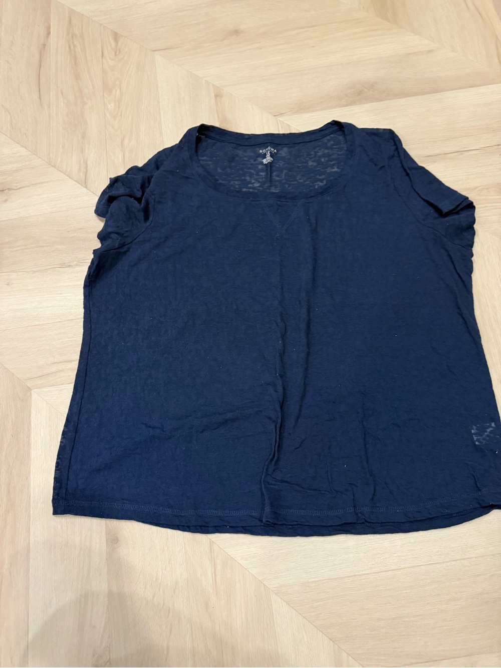 Sonoma Navy Scoop Neck Short Sleeve Tee